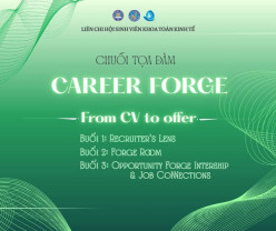 Liên chi Hội Sinh viên Khoa Toán Kinh tế tổ chức chuỗi tọa đàm “Career Forge – From CV to Offer”: Đồng hành cùng sinh viên trên hành trình từ hồ sơ đến cơ hội việc làm