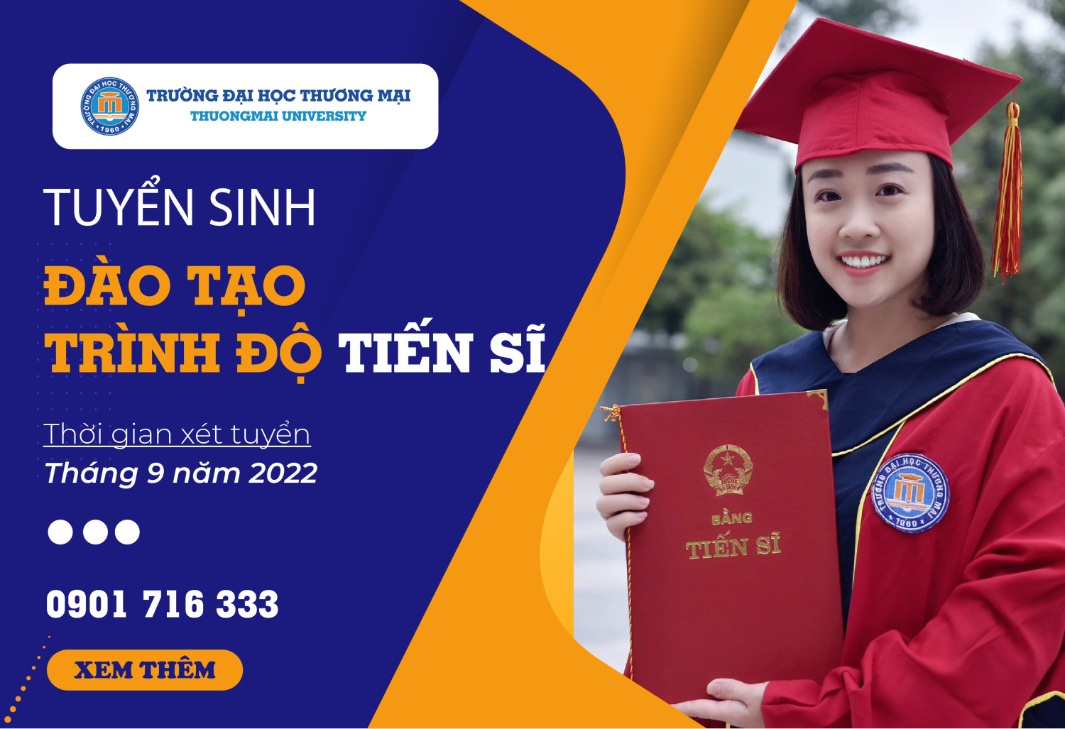 TUYỂN SINH ĐÀO TẠO TRÌNH ĐỘ TIẾN SĨ ĐỢT 2 THÁNG 09 NĂM 2022